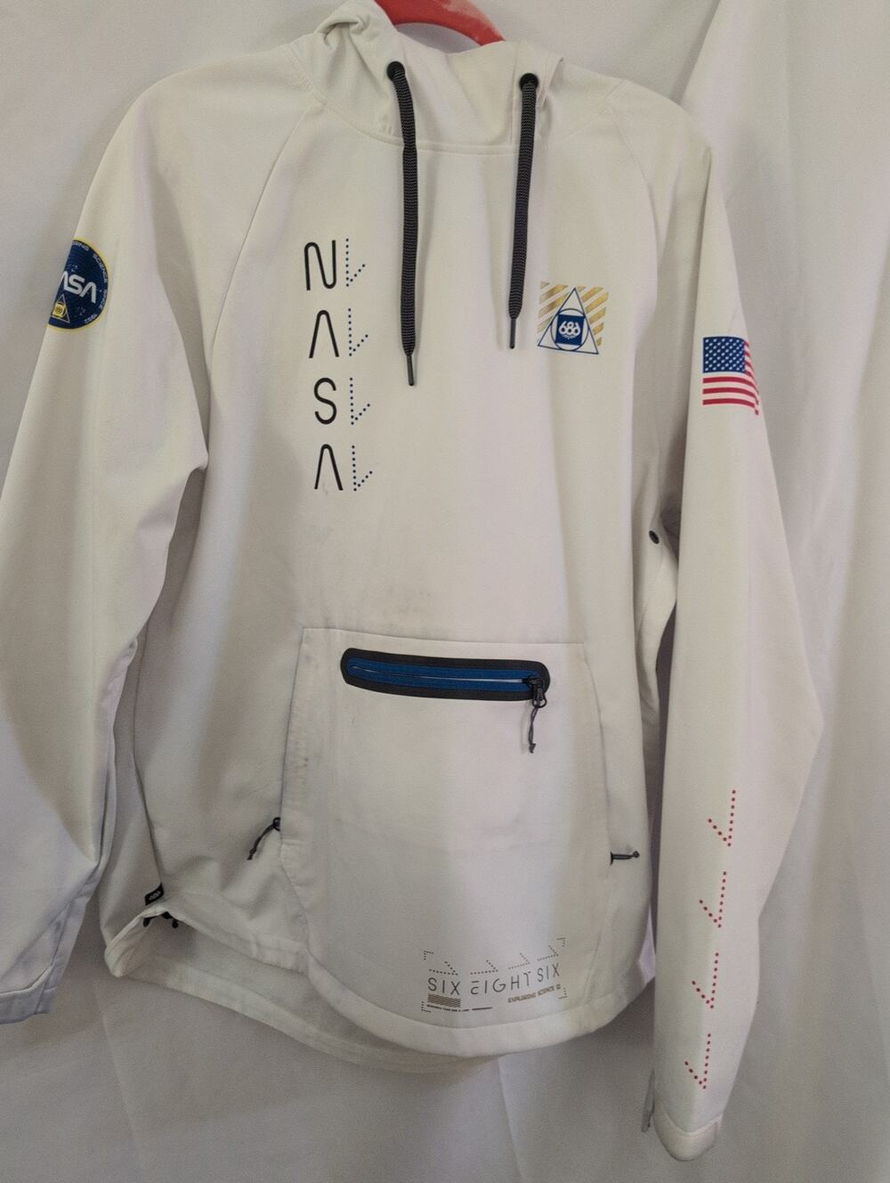 686 NASA x 686 Anorak Activewear Jacket Men's M White Waterproof infiDRY Hooded